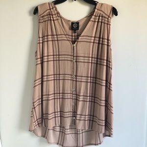 Plaid button up tank